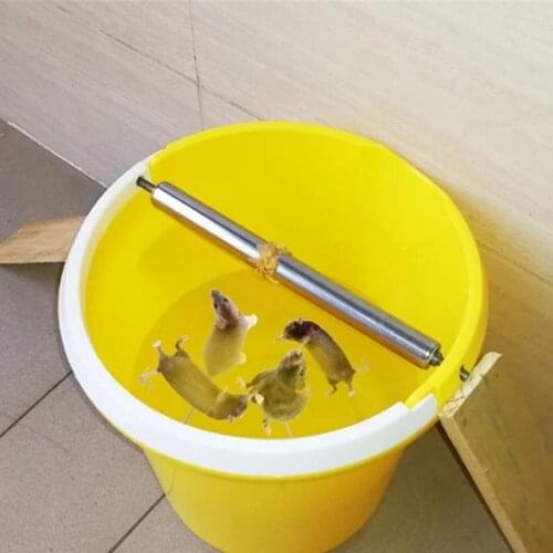 Stainless Steel Rat Mousetrap Reusable Mice Killer Trap Log Grasp Bucket Catcher Spinning Roller Pest Control Tool H
