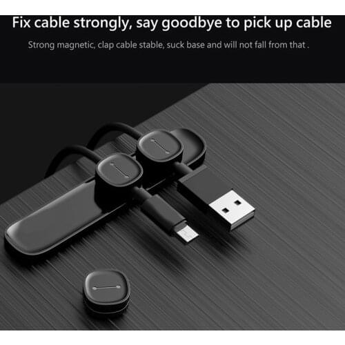 Magnetic Cable Clip Organizer Wire Clamp Cord Management Winder Line Holder Hot USB Cable Collector Clip For Home Car Earphone