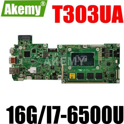 T303UA Laptop motherboard for ASUS Transformer 3 Pro T303UA T303U original mainboard 16GB-RAM I7-6500U