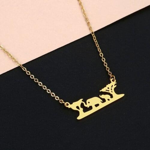 Cxwind Fashion Animal Elephant Pendant Necklace For Women Girls Boho Charming Fmamily Necklaces Couple Jewelry Best Friend Gift
