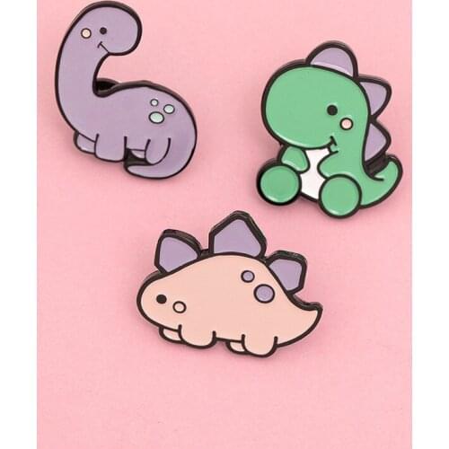 Fashion Cute Cartoon Dinosaur Enamel Brooches for Women Men Animal Badges Lovely Lapel Pins Jewelry Holiday Party Gifts