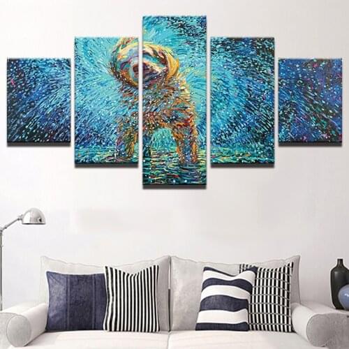 5d full spuare&round living room 5 Panel Animal Dog Popular 5d diamond painting 5d diamond embroidery painting cross stitchsets