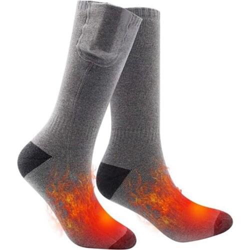 Heated Socks Warm Socks For Women Men Gray Sports Socks For Battery Electric Heated Socks Foot Socks Winter Warmer Thermal Socks