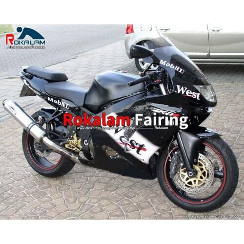 Custom Stickers For Kawasaki Ninja ZX9R 1998 1999 ZX-9R 99 98 Black White High Quality Motorbike Fairing Kit (Injection Molding)