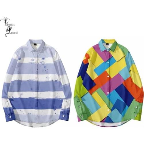 Multicolor Funny 3D Printing Unisex Shirt Women/Men Casual Long Sleeve Cool Loose Button Streetwear Overclothes Oversize 6XL