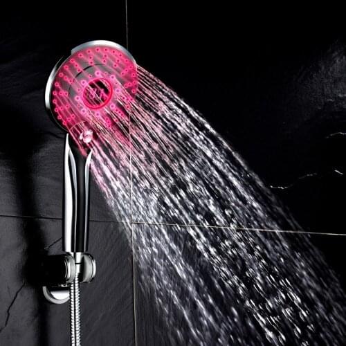 3 Spraying Mode LED Light Handheld Shower Head Digital Temperature Control Shower Sprayer Water Saving Shower Filter