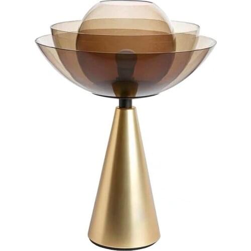 Modern glass ball led wood deco halloween sala de estar dining room for bedroom bedside lamp table lamp
