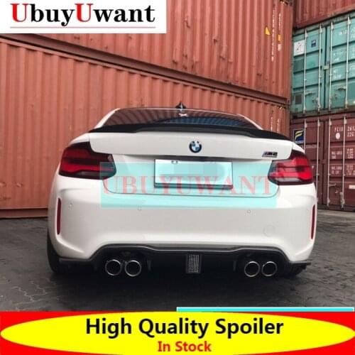 For BMW 2 Series F87 M2 F22 2014 2015 2016 2017+ Real Carbon Fiber P Style Rear Trunk Spoiler Lip Tail Trunk Wing