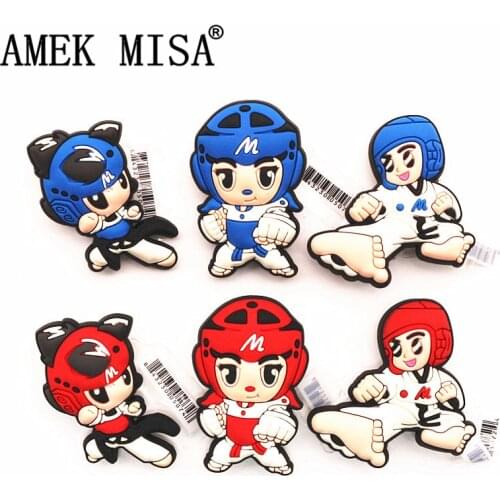 High imitation Korean Cartoon Croc Shoe Charms Taekwondo Boys and Girls Decoration Shoe Accessories for jibz Kids Party Gifts