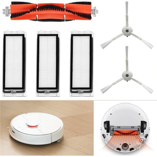 1 Set Robot Vacuum Cleaner Main Brush Filters Side Brushes Accessories For XIAOMI MI Robot Vacuum Cleaner Home Appliance Part