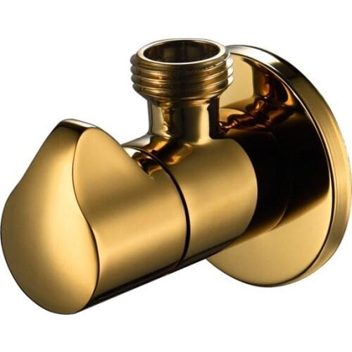 Filling Valves Soild Brass Angle Valves 1/2"Male Cold & Hot Bathroom Bidet Valve Bathroom Accessories Gold/Black/Chrome