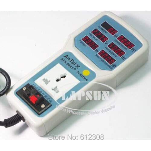 0.01W-660W Electric Power Energy Monitor LED Light Tester Socket Watt Meter Analyzer ATX 9801 with LED Light Test Slot