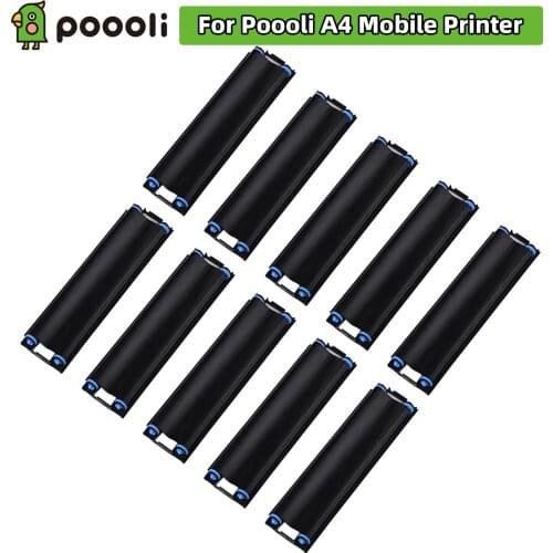 10Rolls Poooli Printer Ribbons Thermal Transfer Ribbon Printer Supplies Compatible with Poooli A4 Mobile Printer (2Rolls/Box)