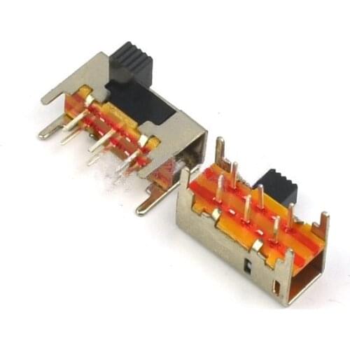 10pcs AC 50V 0.5A On/On 2 Position 2P2T DPDT Miniature Slide Switch 6 Pin SK22H03 SK22H05