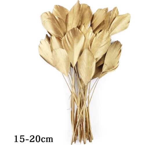 10Pcs Aureate Big Goose Feathers Tear 15-20cm High Quality Plumes For Crafts Jewelry Making Wedding Clothes Decoration Wholesale