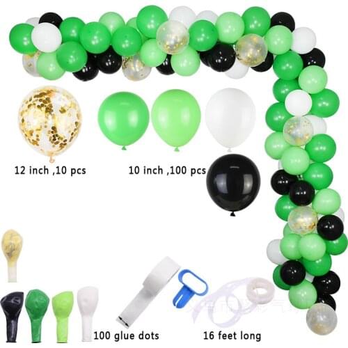 110PCS Green Latex Balloon Set Birthday Wedding Room Party Decoration Celebration Set