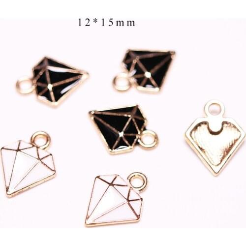 20pcs/Lot Diy 12*15mm Crystal Stone Handmade Oil Enamel Charms Design for Jewelry Making Earring Bracelet or Necklace