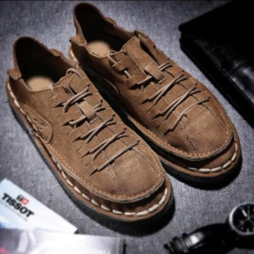 2019 Fashion Leather Casual Male Shoes Handmade Men Flats Light Breathable Shoes Men Comfortable Sneakers Zapatos Hombre U6-10