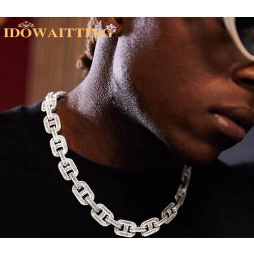 2020 new iced out 5A baguette cz lock pin cuban chain necklace bling cubic zirconia link chain necklace hiphop men boy jewelry