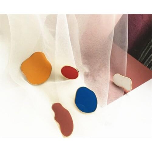 6 piece French fashion web celebrity big earrings character joker metal geometrical irregular stud earrings Women fine jewelry