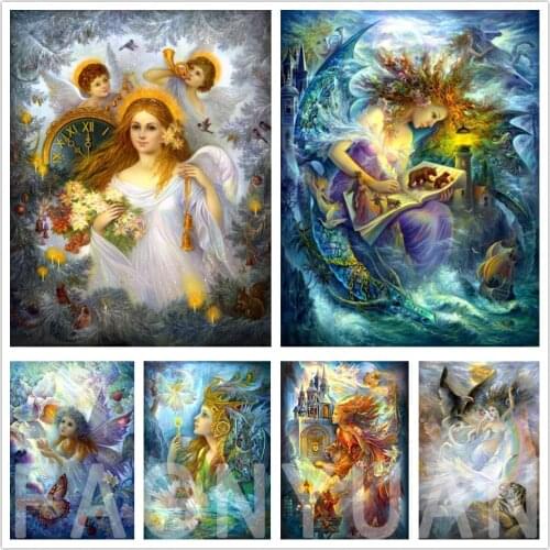 5D Diy Diamond Painting Beautiful Female Elf Flower Fairy Art Fantasy Picture Square/Round Rhinestone Embroidery Mosaic Kit