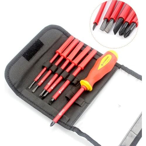 7 in 1 Multifunction Magnetic Alloy Steel Screw Driver Slotted Phillips Screwdrivers Hand Tool Set