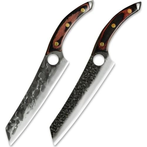 8.5 Inch Stainless Steel Slicing Kitchen Knife Forged Handmade Chinese Cooking Knife Tool Chef Vegetable Meat Knife Wood Handle