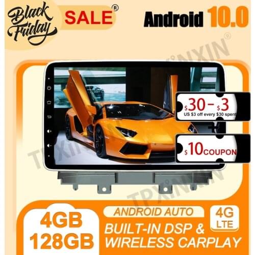 Android 10.0 Carplay 4G+128G PX6 DSP For Ford Focus 2019-2020 IPS Multimedia Player Auto Radio Tape Recorder GPS Navi Head Unit