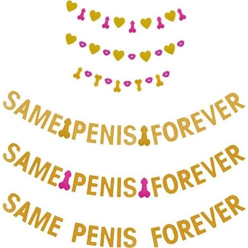 Glitter Same Penis Forever Banner Drunk In Love Favors Girls Night Out Bridal Shower Balloons Hen Bachelorette Party Supplies.B