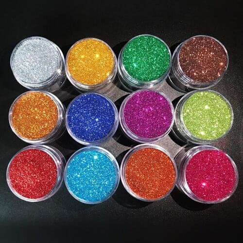 12 Color Glitter Nail Art Shinny Powder For Manicure Design Nail Supplies Non-toxic Makeup Glitter Nails Accesorios Uñas