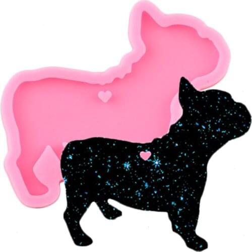 Shiny Clossy Dog Silicone Mold Epoxy Resin Craft Keychain Moulds Polymer Clay Pendant Molds DIY Handmade Charms Mould