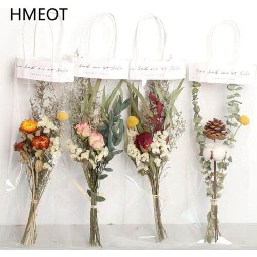 Naturally Dried Flowers Bouquet Forget-Me-Not Rose Daisy Sunflower ins Birthday Christmas Gift Bag Photo Props Home Decoration