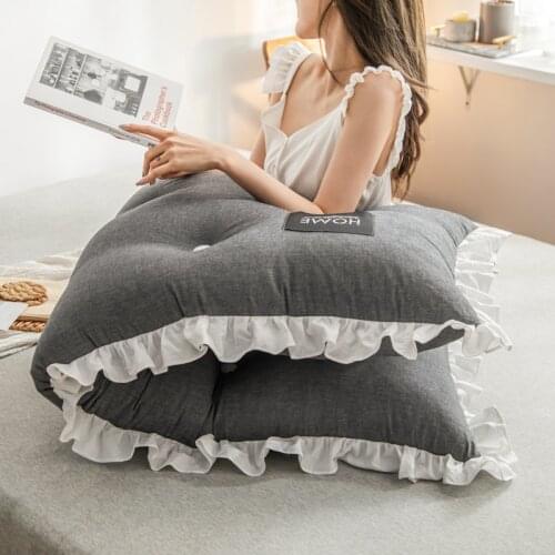 100% Cotton Cushion Cover Lace Pillow Case Home Decor Decorative Corner Seat Sofa Lumbar Long Body Pillows Pouf Futon Puff Case