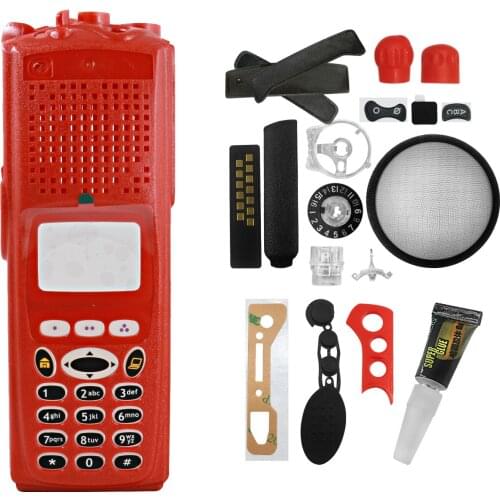 VBLL Red Full-Keypad Keyboard Repair Case Cover Housing fit for Motorola Walkie Talkie XTS5000 Model3 Portable Two Way Radios