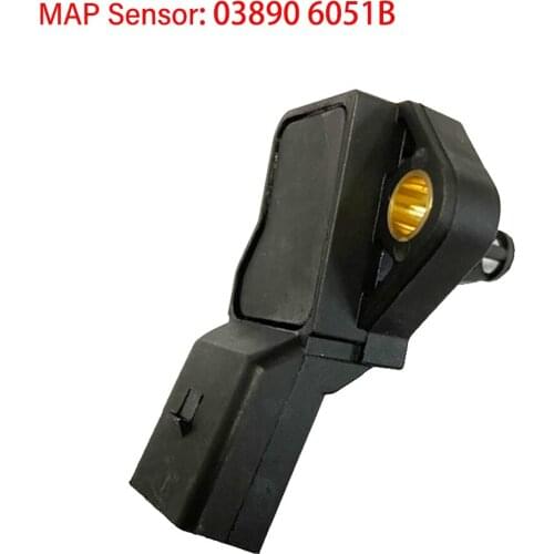 MAP Sensor 038906051B Manifold Absolute Turbo Intake Air Boost Pressure Sensor 2.5Bar 0281002399 for Jetta Skoda Audi VW Seat