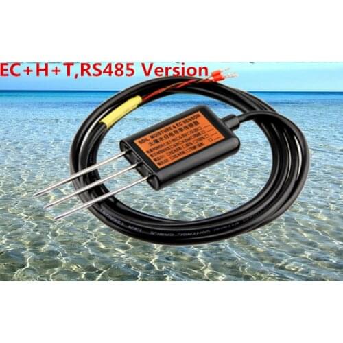 Soil Electrical Conductivity,Soil Moisture,Soil Temperature,three in one Sensor EC+H+T,RS485 MEC10 Soil Conductivity Sensors