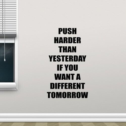 Fitness Quote Wall Decal Home Gym Decor Motivation Sport Vinyl Sticker Quotes Poster Mural Inspirational Decals Removable D385