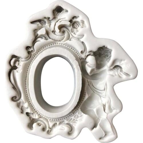 Angel Photo Frame Mold DIY Handmade Chocolate Cake Decorative Silicone Mold Picture Frame Mold For Sugar Paste Wedding