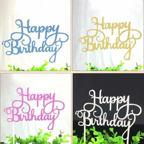 Colorful Birthday Cake Flags Creative Cake Accessory Toppers for Family Birthday Party Cake Baking Decoration Supplies