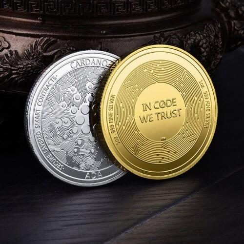 1pc Ada Cardano Bitcoin TRX QTUM IOTA Crypto Coin Cryptocurrency Gold Plated Crypto Coin Cryptocurrency Collectible Great Gift