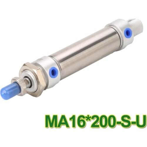 MA16*200-S-U MA Series Stainless Steel Mini Pneumatic Air Cylinder 16mm bore 20mm stroke single rod small air cylinder MA16-200