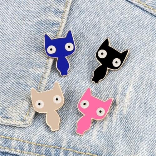 Cute Fashion Cats Enamel Pins Cartoon Creative Brooches Metal Button Jackets Shirt Lapel Jewelry Badges Gifts Men Children Women
