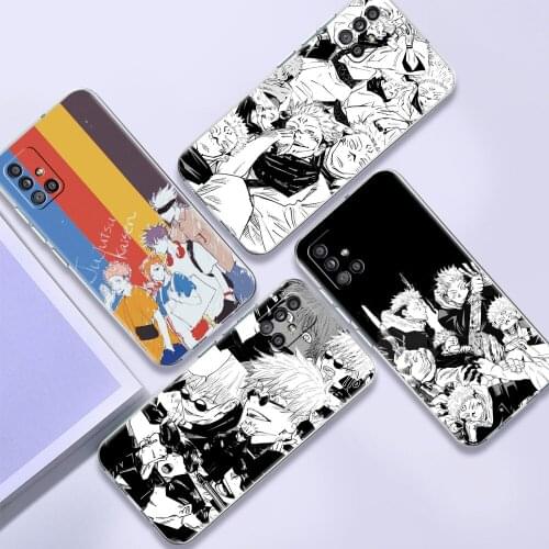 Soft TPU Case For Samsung Galaxy A51 A21s A52 A71 A12 A31 A41 A32 A02s M31 A11 A72 Transparent Phone Cover Jujutsu Kaisen Gojo