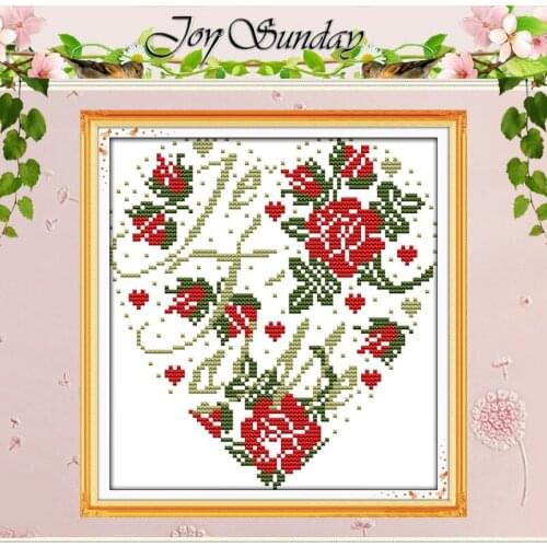 Heart-shaped roses Patterns Counted Cross Stitch 11CT 14CT Cross Stitch Set Wholesale Cross-stitch Kit Embroidery Needlework