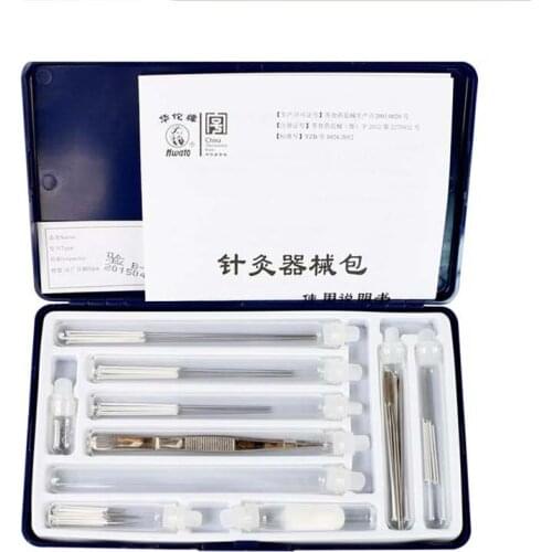 Non-disposable acupuncture needles instrument set acupuncture bag with Plum Needle and Seven
