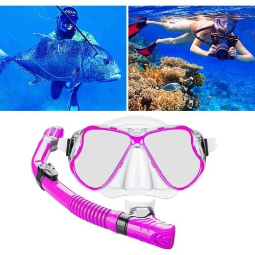 Foldable Dry Snorkel Mask Set Snorkel Tube Anti-Fog Scuba Diving Spearfishing Silicone Panoramic Dive Mask Set for Adults Youth