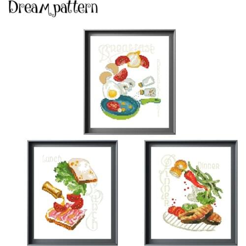 Breakfast cross stitch kits aida fabric 18ct 14ct 11ct white unprint cotton thread embroidery kits DIY craft