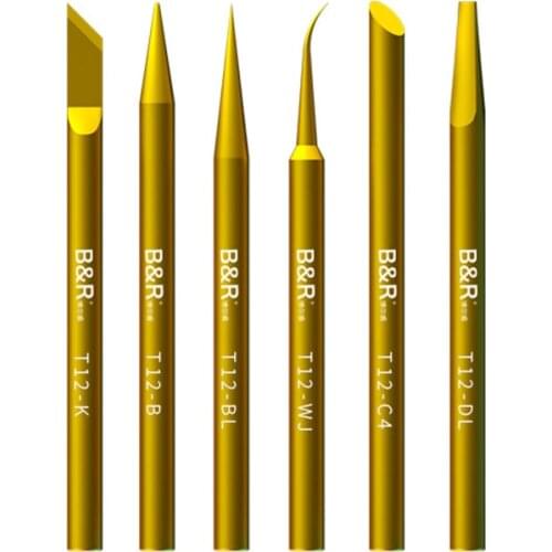 T12 Series Soldering Iron Tips 30W External Heating Pure Copper Welding Tip Solder Iron Sting for HAKKO T12 Handle FX951 STC