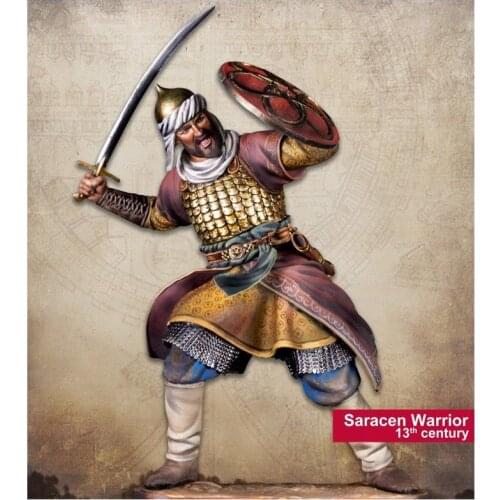 Unpainted Kit 1/24 75mm Saracen Warrior 75mm soldier Resin Figure miniature garage kit