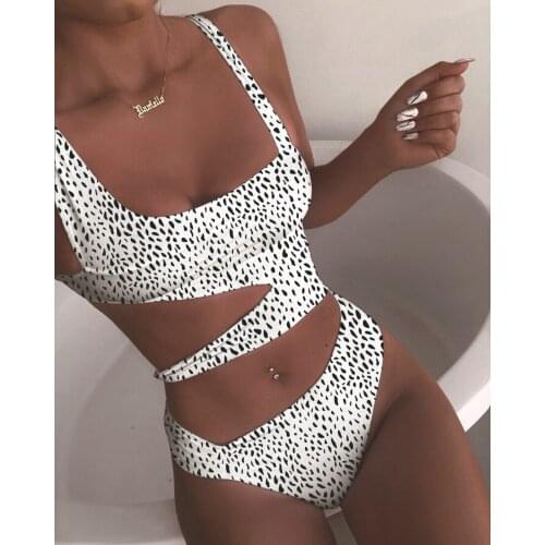 2021 New Solid Bandage One Piece Swimsuit Women Cut Out Monokini White Yellow Blue Swimwear Sexy Hollow Out Bathing Suit